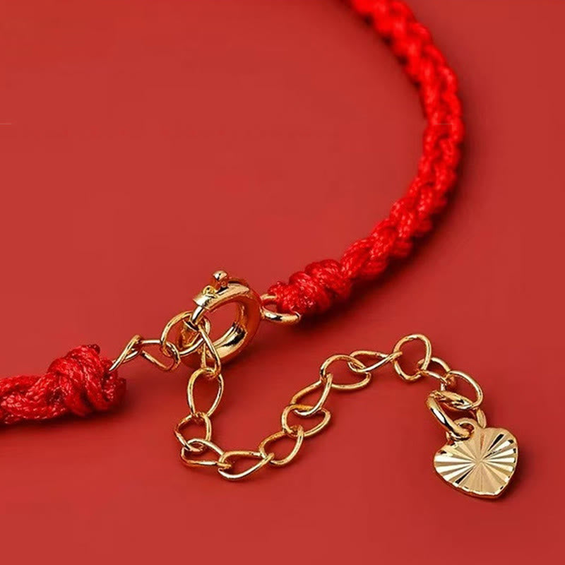 Bracelet en argent sterling 925 avec cordon rouge | Cinq façons de protéger le Dieu de la richesse