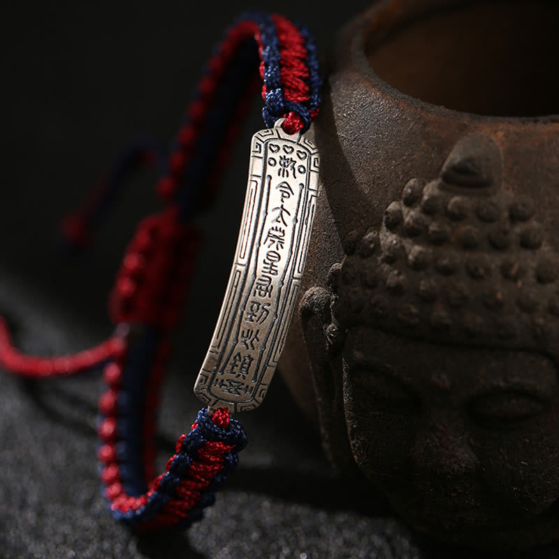 Bracelet amulette de paix en argent sterling 925 avec fil rouge