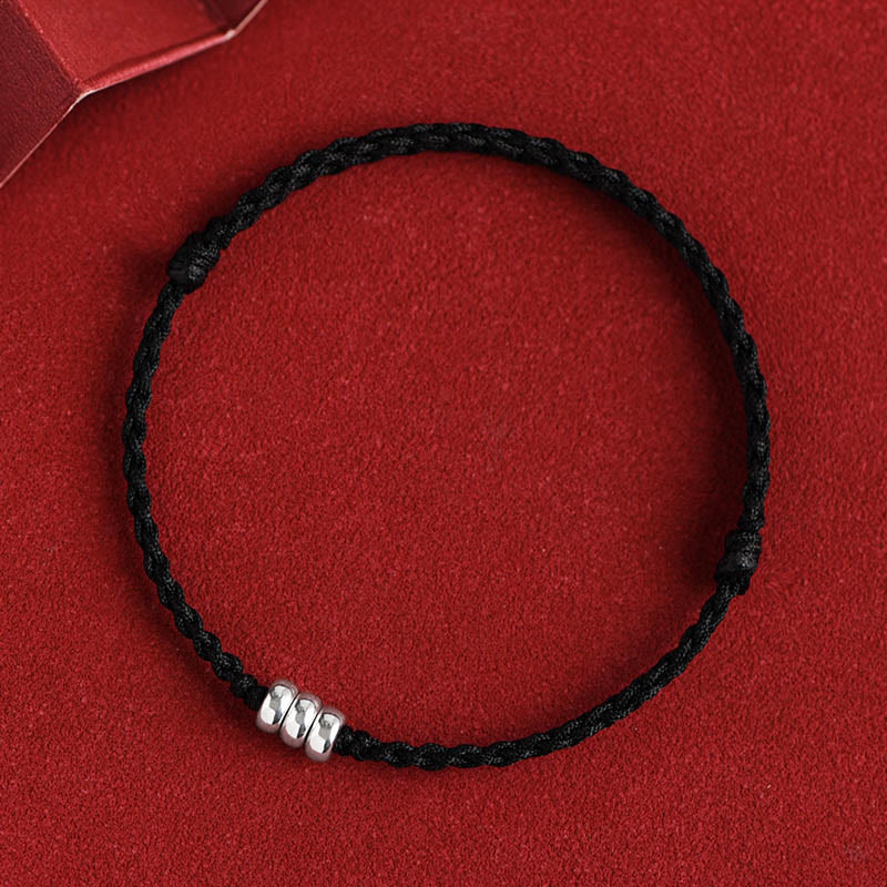 Bracelet de cheville de protection en argent sterling 925 avec cordon rouge