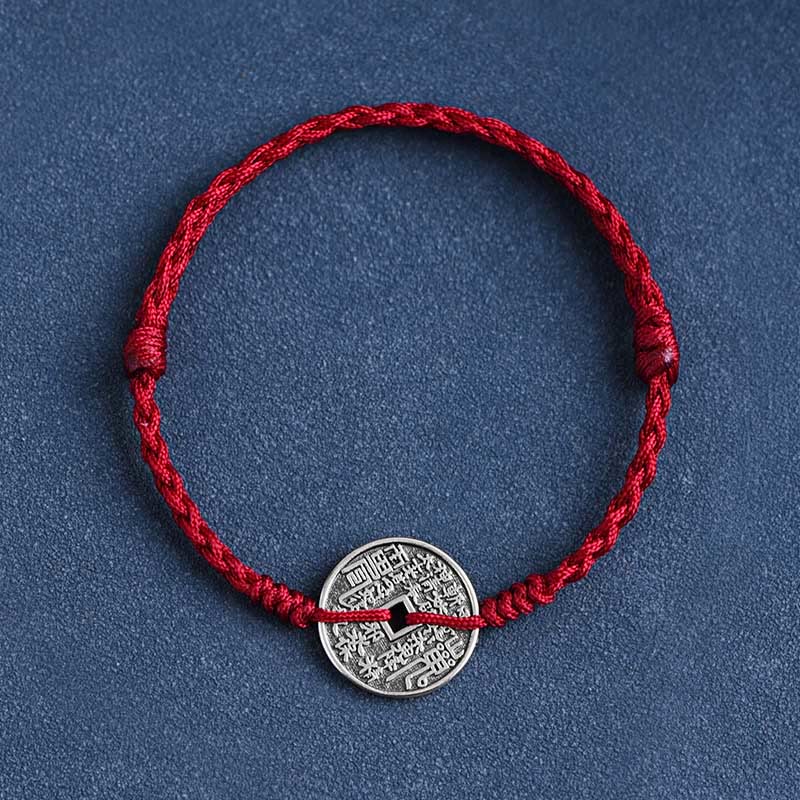 Bracelet de protection en argent sterling 925 avec fil rouge
