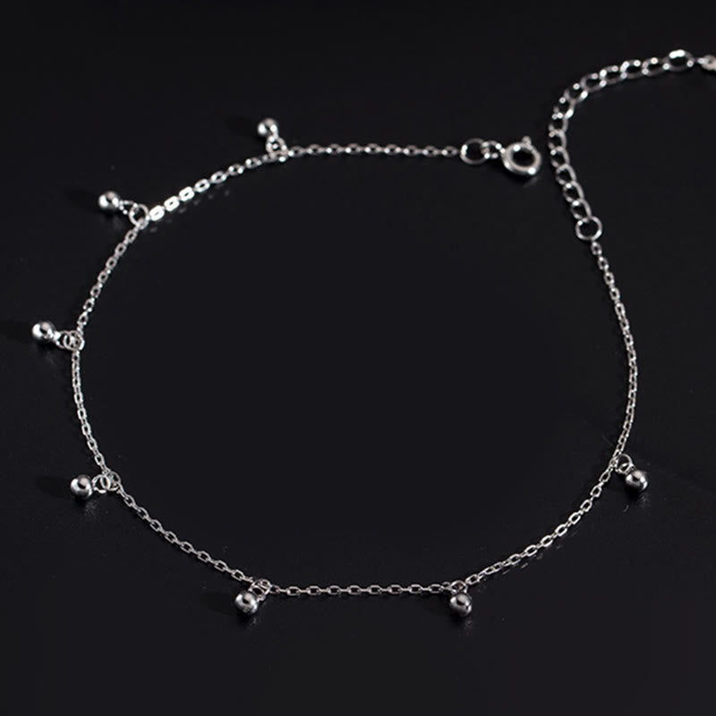 Bracelet de cheville de protection en argent sterling 925 avec petites perles