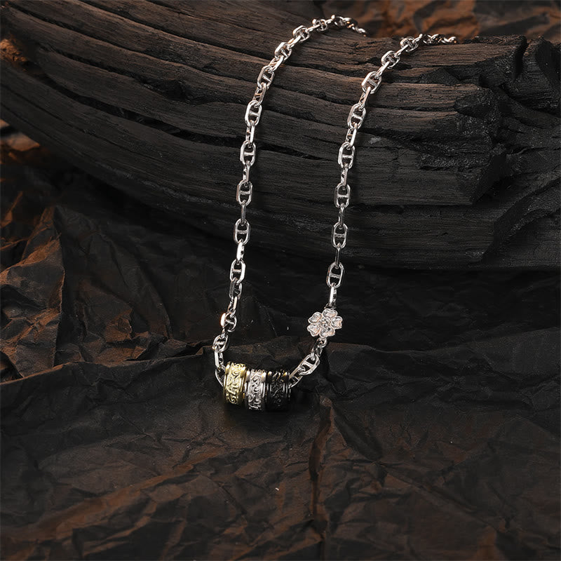 Collier d'énergie porte-bonheur en argent sterling 925 de la dynastie Tang