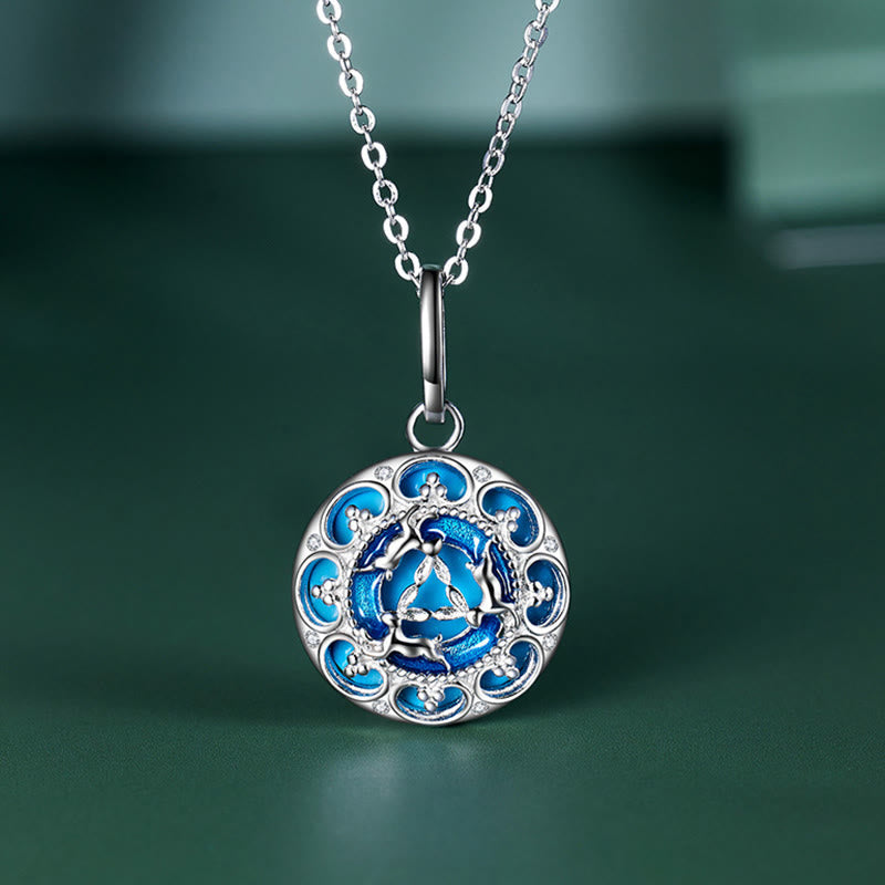 Collier pendentif équilibre turquoise en argent sterling 925