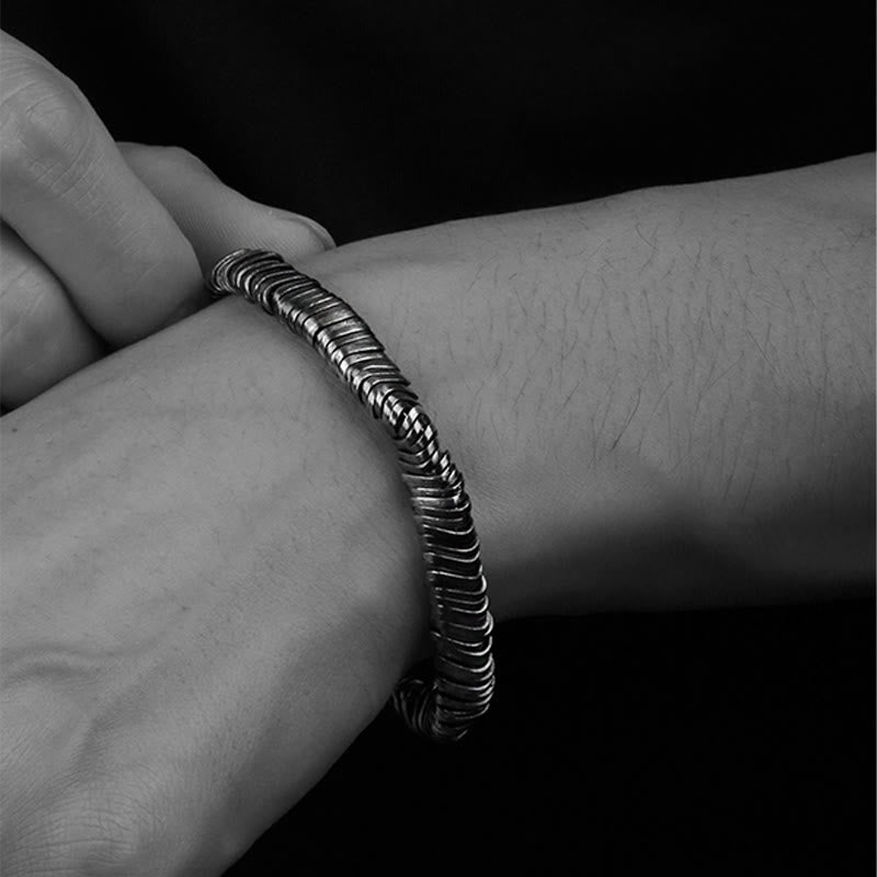 Bracelet spirituel de guérison de richesse torsadé en argent sterling 925