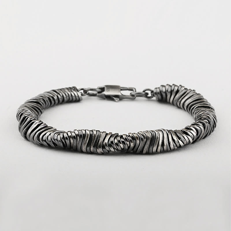 Bracelet spirituel de guérison de richesse torsadé en argent sterling 925