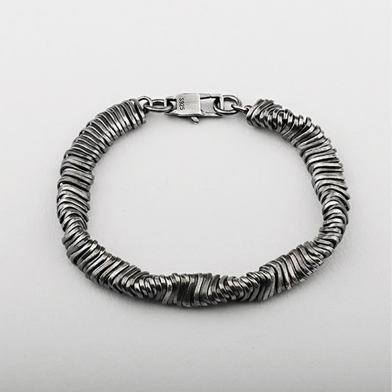 Bracelet spirituel de guérison de richesse torsadé en argent sterling 925