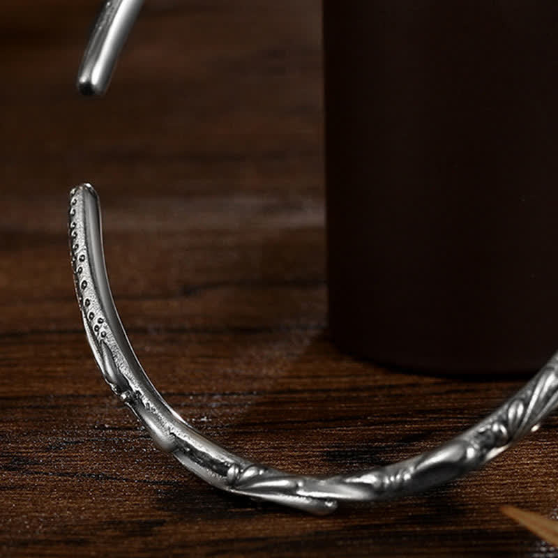 Bracelet de protection gravé en argent sterling 925 avec vigne
