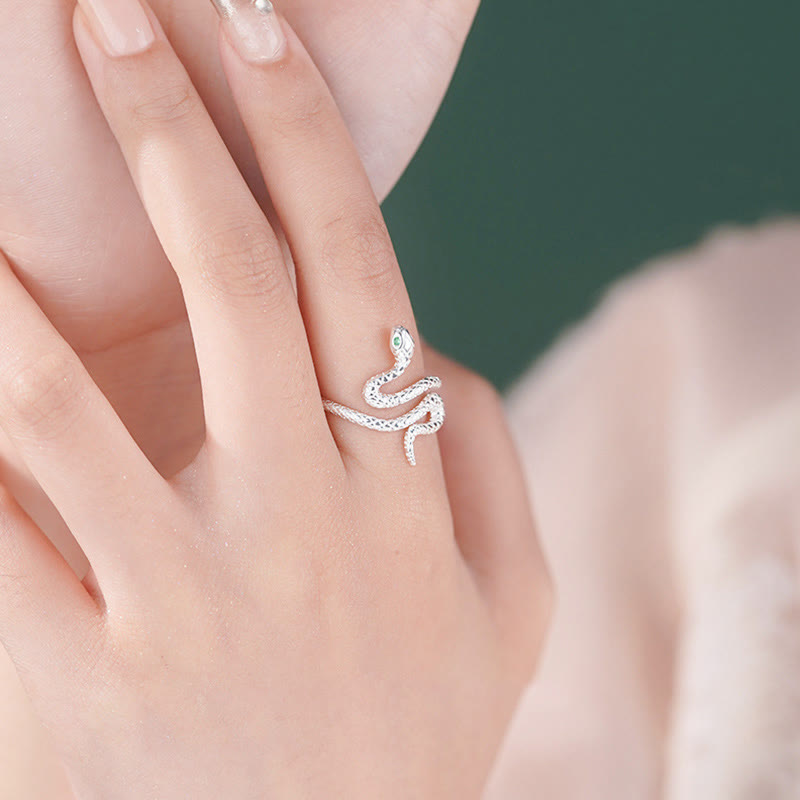 Parure de bijoux en argent sterling 925 Année du Serpent pour le calme et l'équilibre