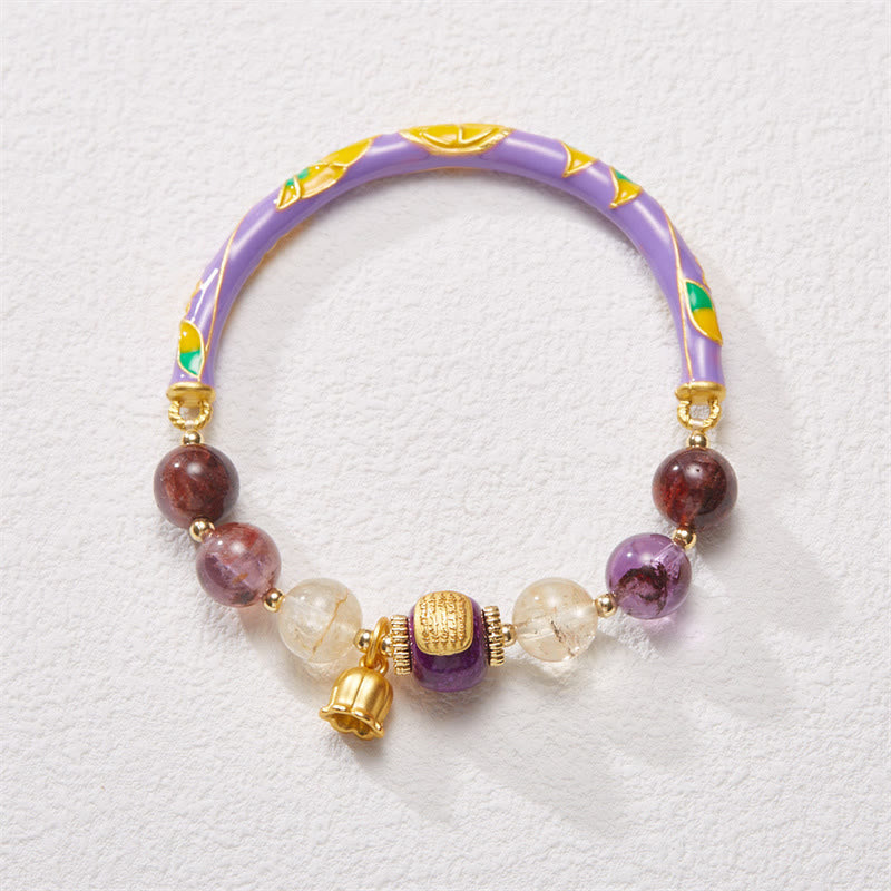 8mm Purple Phantom Jade Amethyst Bracelet for Wisdom