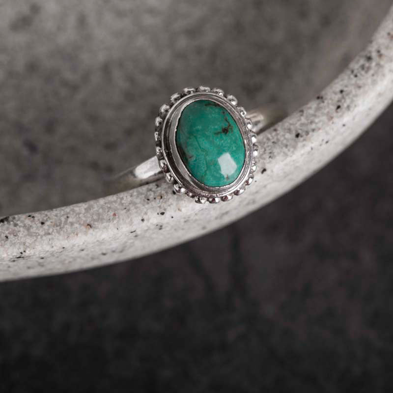 Bague turquoise ajustable en argent sterling 925 Sagesse
