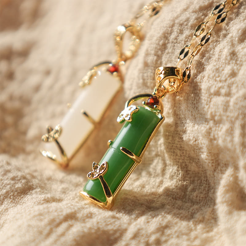 Unisex Jade Necklace with White & Cyan Jade for Protection and Luck