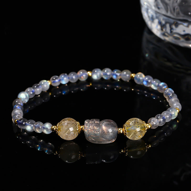 Moonstone PiXiu Healing Bracelet for Wealth & Balance