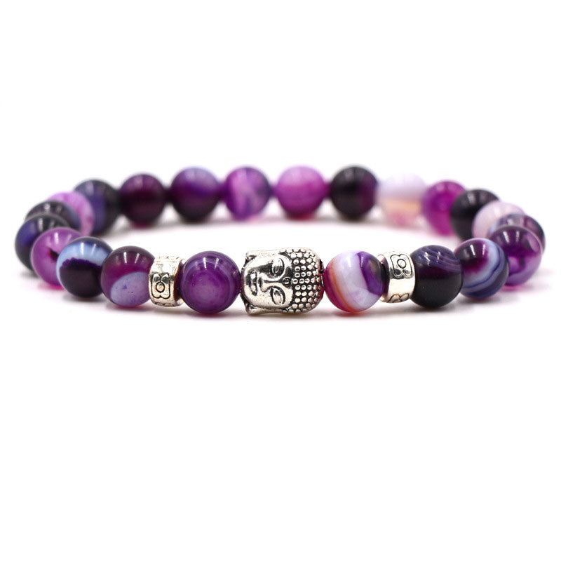 Bracelet de protection en agate violette de 8 mm