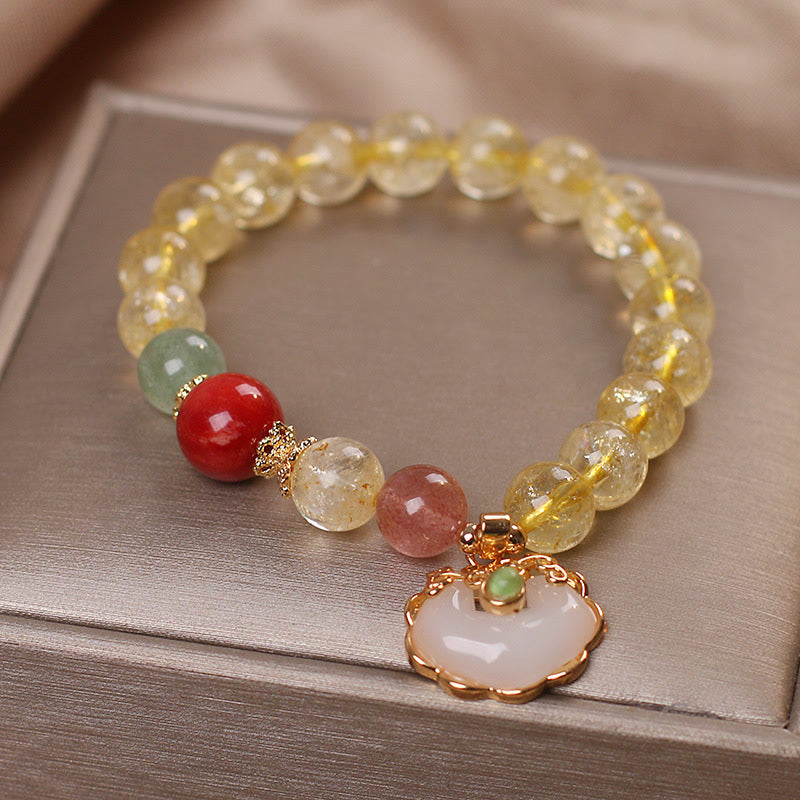 Bracelet de protection en citrine naturelle 15-20 cm