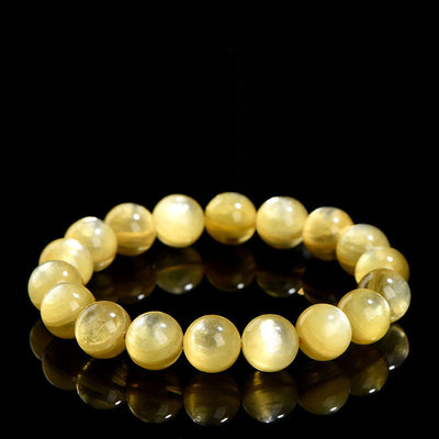 Bracelet spirituel en lépidolite dorée pour la protection et la prospérité