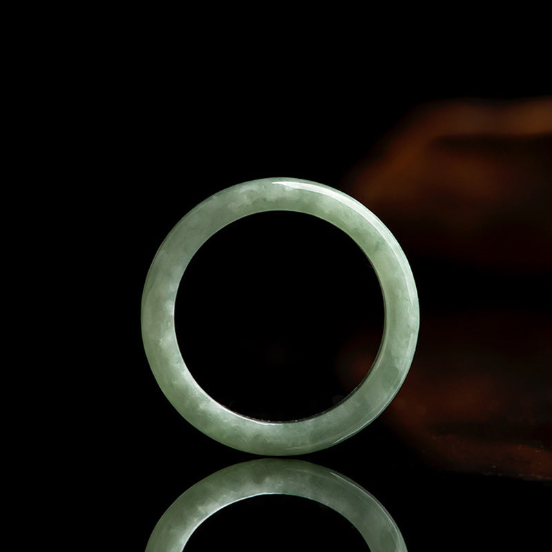 Bague de prospérité et d'abondance en jade naturel | Tailles 16-21 mm