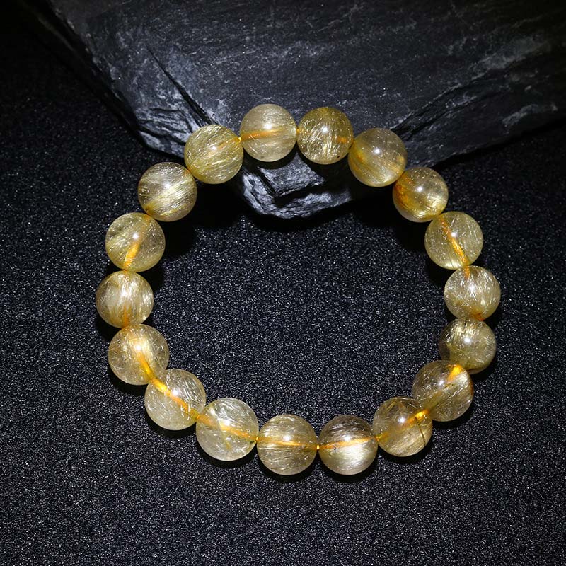 Bracelet en citrine de 10 mm pour le bonheur et la prospérité