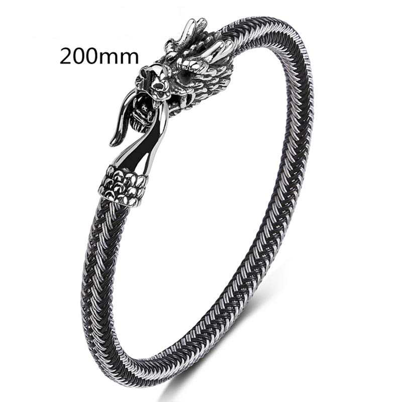 Titanium Steel Dragon Protection Luck Bracelet