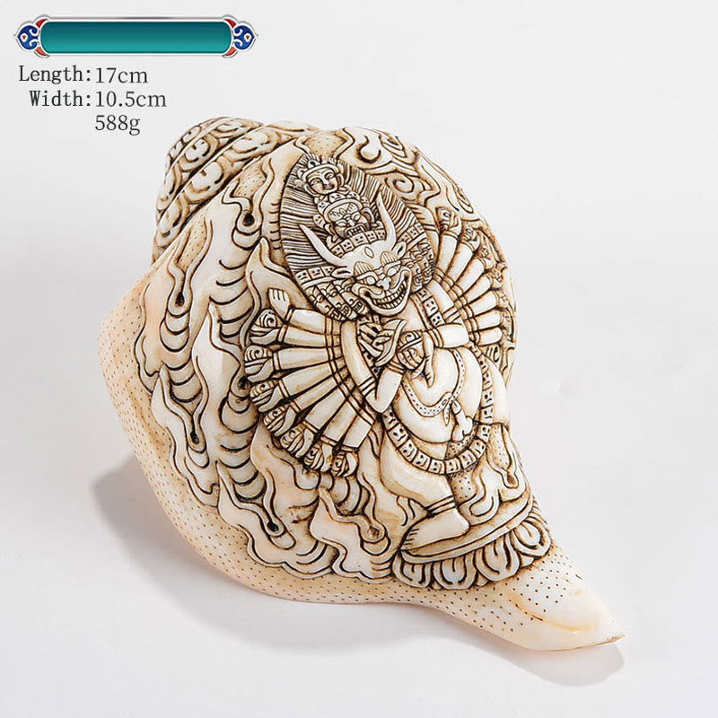 Tibetan Handmade Engraved Shankha Conch Shell Decoration