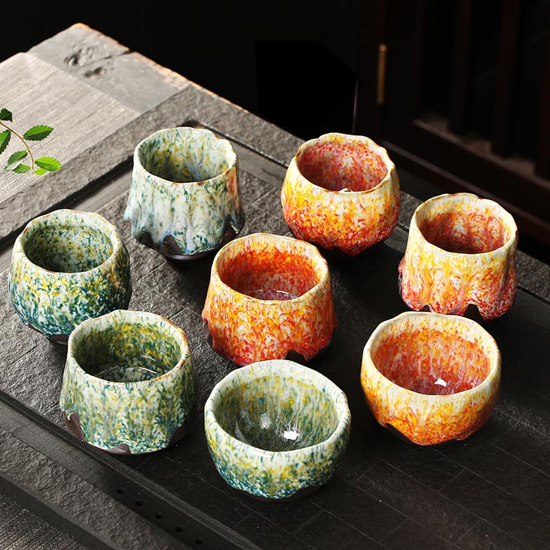 Tasse à thé Zen en céramique vibrante 130 ml | Orange, rouge ou vert, jaune