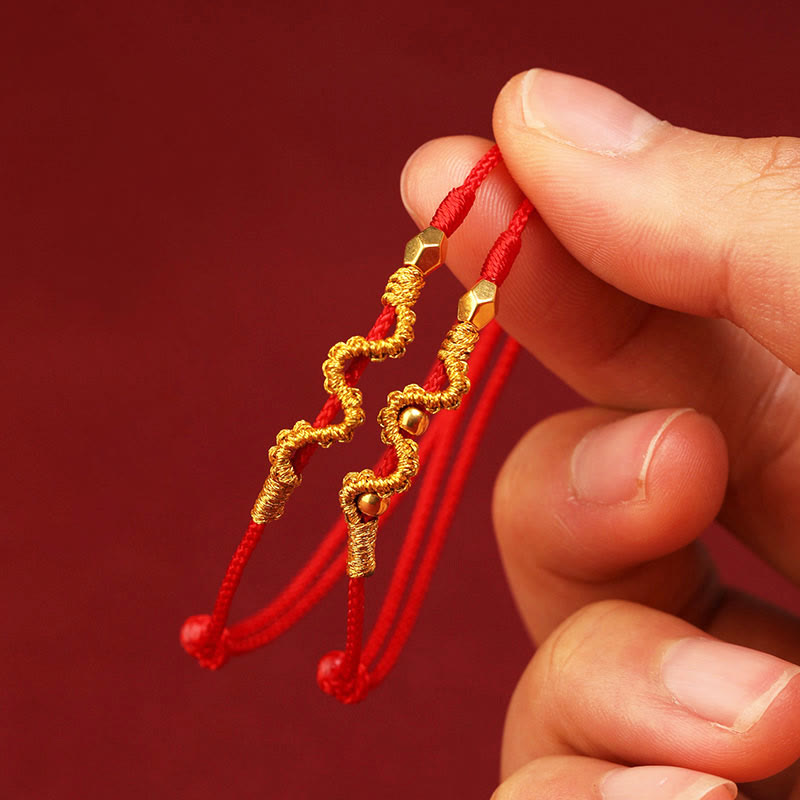 Bracelet tressé serpent en or 999 | Bracelet Chance et Force