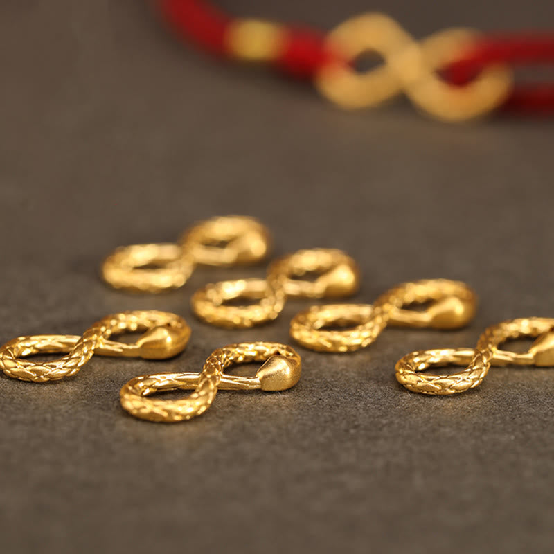 Bracelet serpent éternel en or 999 avec nœud sans fin