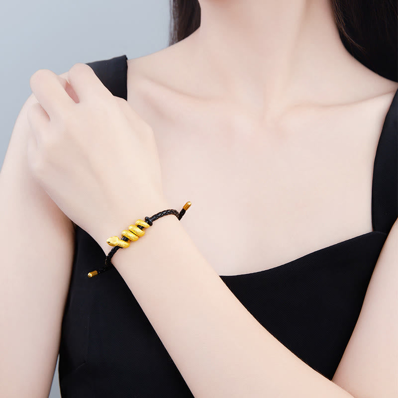 Bracelet de protection serpent en or 999