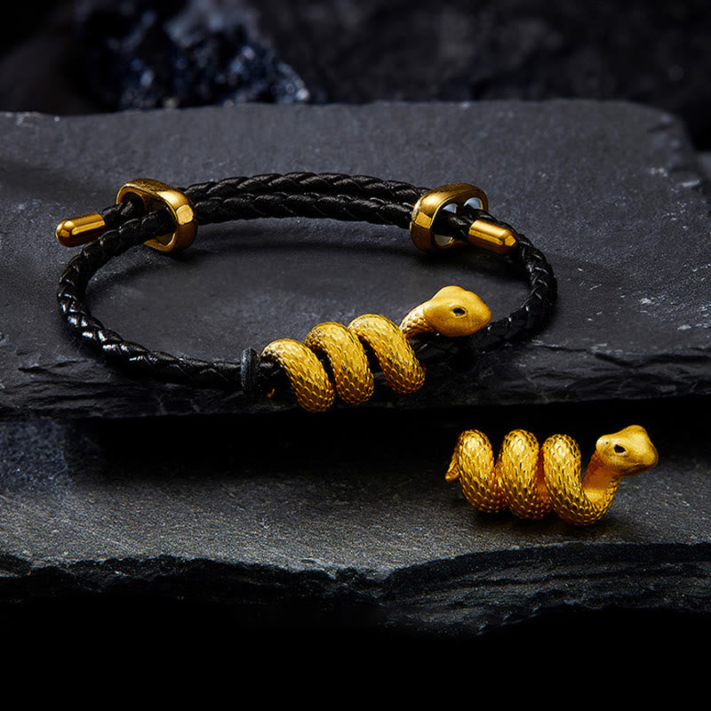 Bracelet de protection serpent en or 999