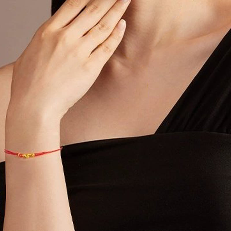 Bracelet serpent en or 999, fil rouge, pour 2025