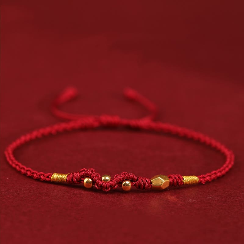 Bracelet de protection serpent en or 999 avec fil rouge