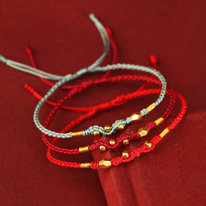 Bracelet de protection serpent en or 999 avec fil rouge