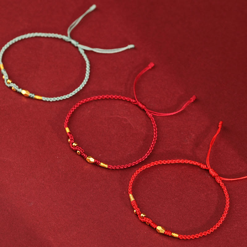 Bracelet de protection serpent en or 999 avec fil rouge