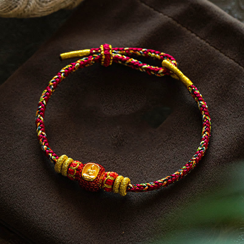 Bracelet porte-bonheur serpent du zodiaque en or 999