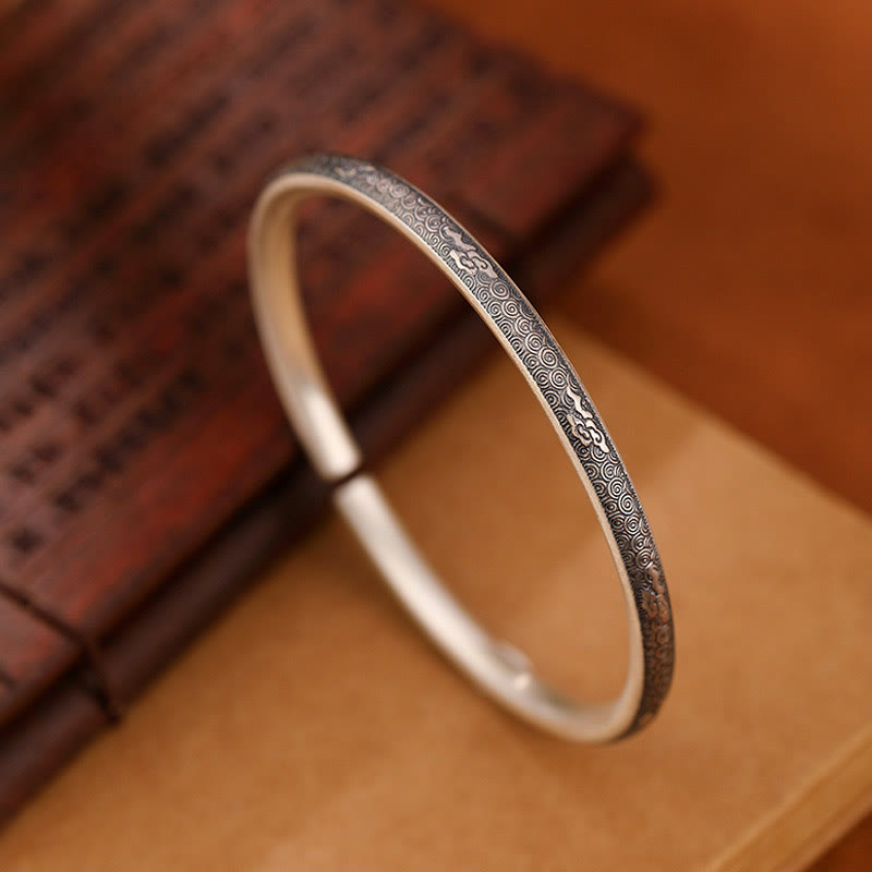 Bracelet spirituel en argent sterling 999 avec nuages de bon augure pour la protection