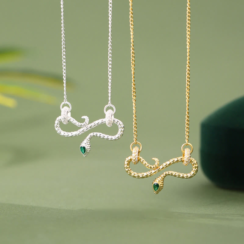 Collier serpent enroulé en argent sterling 999 pour la protection