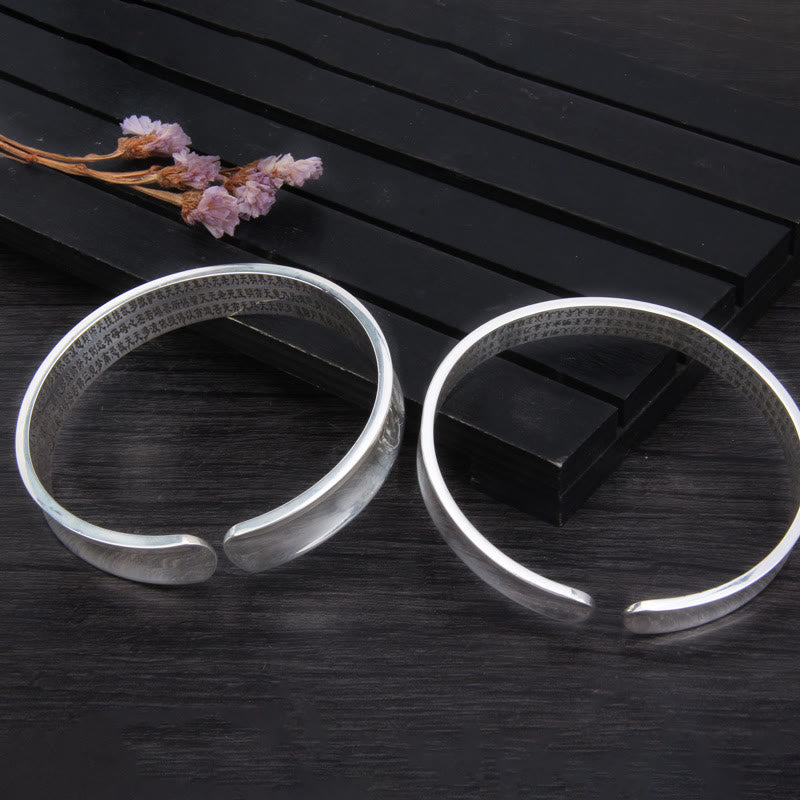 Bracelet Om Mani Padme Hum Love Peace en argent sterling 999