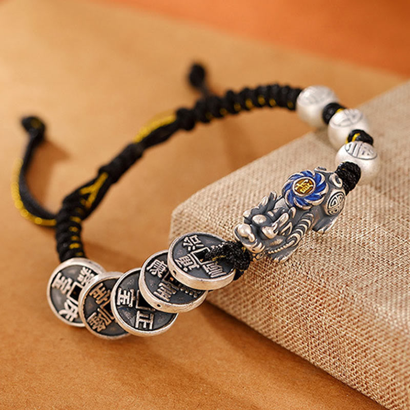 Bracelet Pixiu en argent sterling 999 pour la protection et la chance