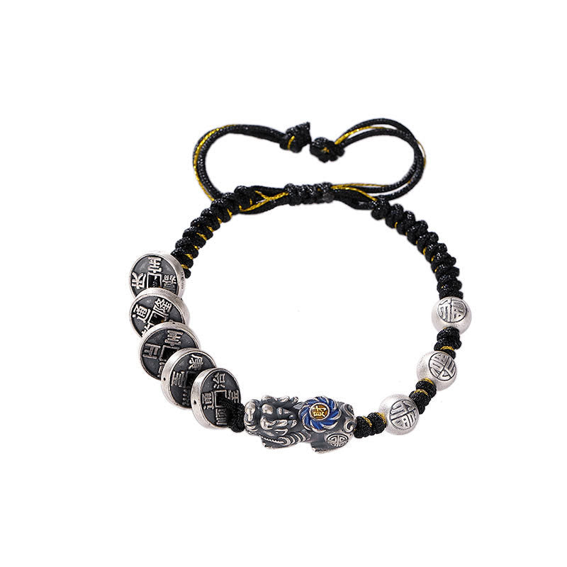 Bracelet Pixiu en argent sterling 999 pour la protection et la chance