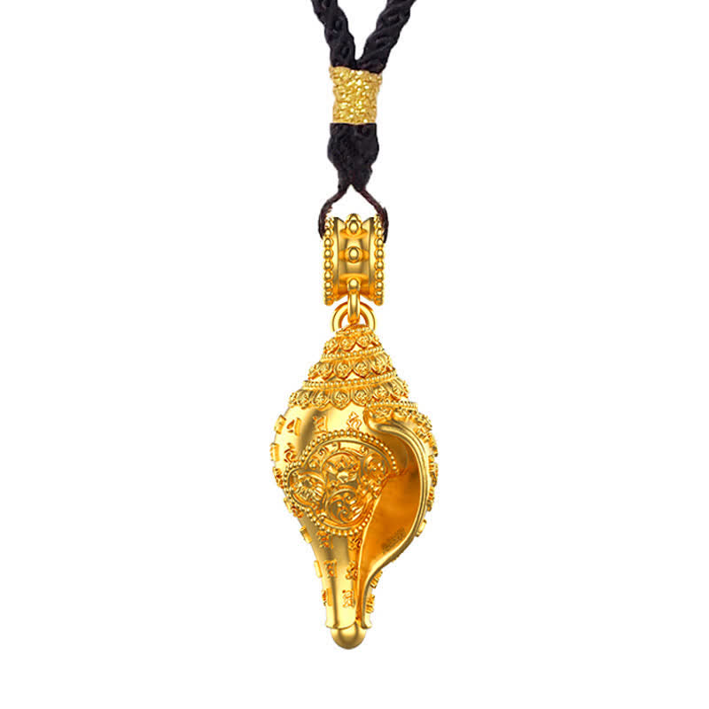 Collier en argent sterling 999 avec coquillage Shankha pour la protection spirituelle