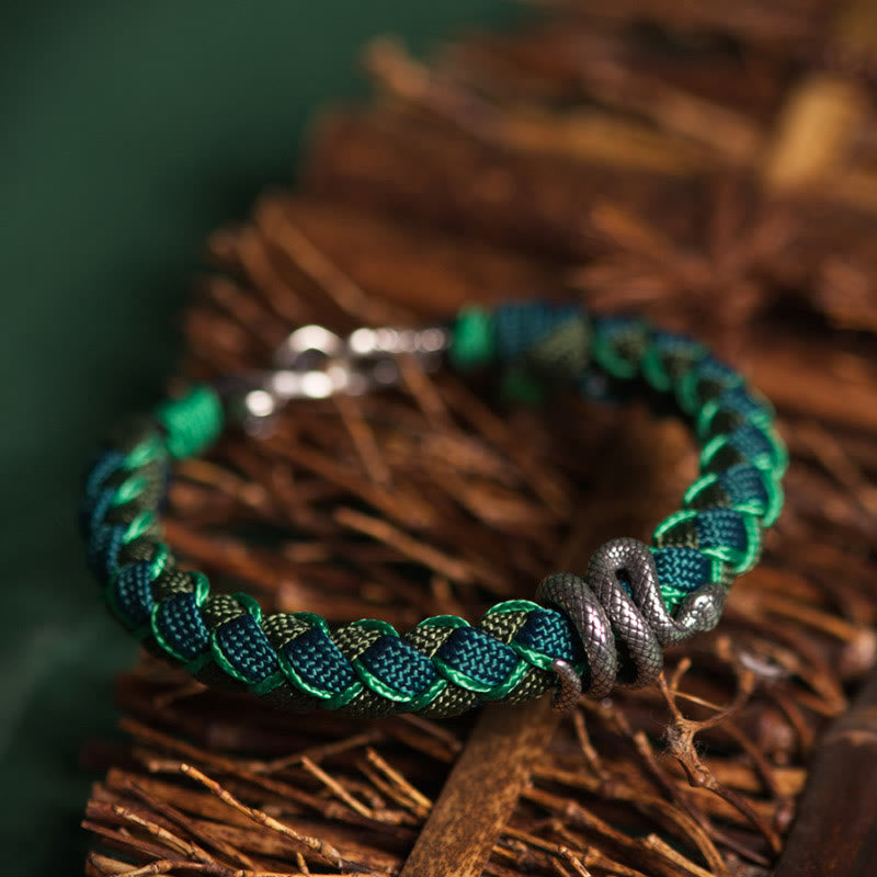 Bracelet de protection en argent sterling 999 Année du serpent