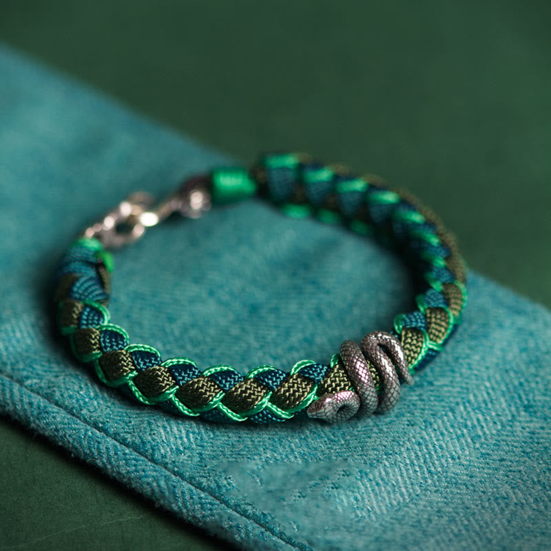 Bracelet de protection en argent sterling 999 Année du serpent