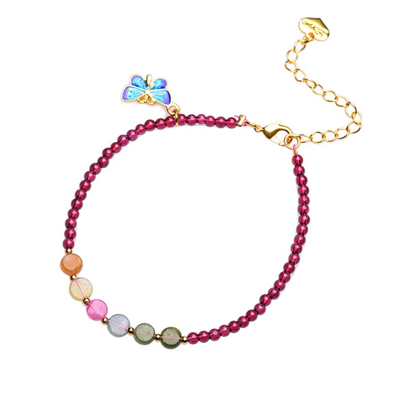 Bracelet de cheville de protection en tourmaline grenat pour l'équilibre