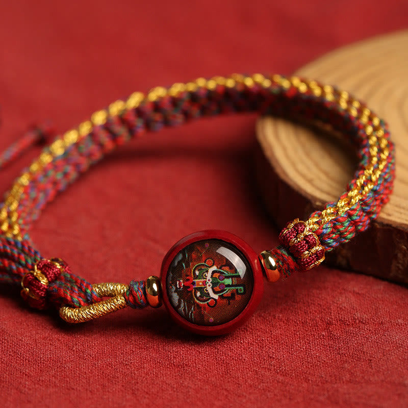 Colorful Rope Cinnabar Thangka Blessing Bracelet