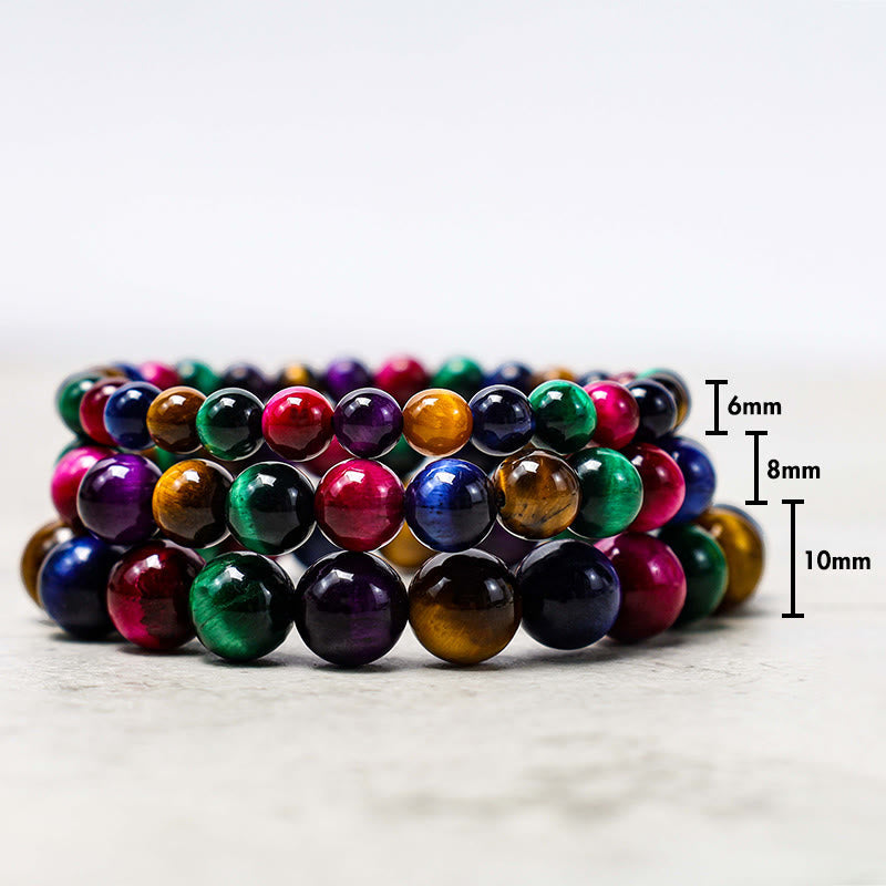 Bracelet de courage en œil de tigre de 8 mm pour la force