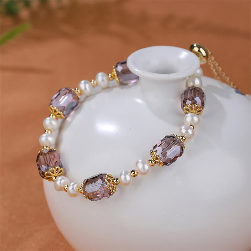 Bracelet de guérison de la paix en perles d'améthyste pour poignet de 14 à 16 cm