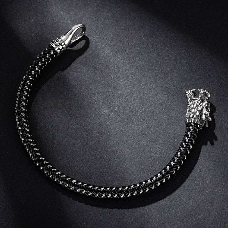 Titanium Steel Dragon Protection Luck Bracelet