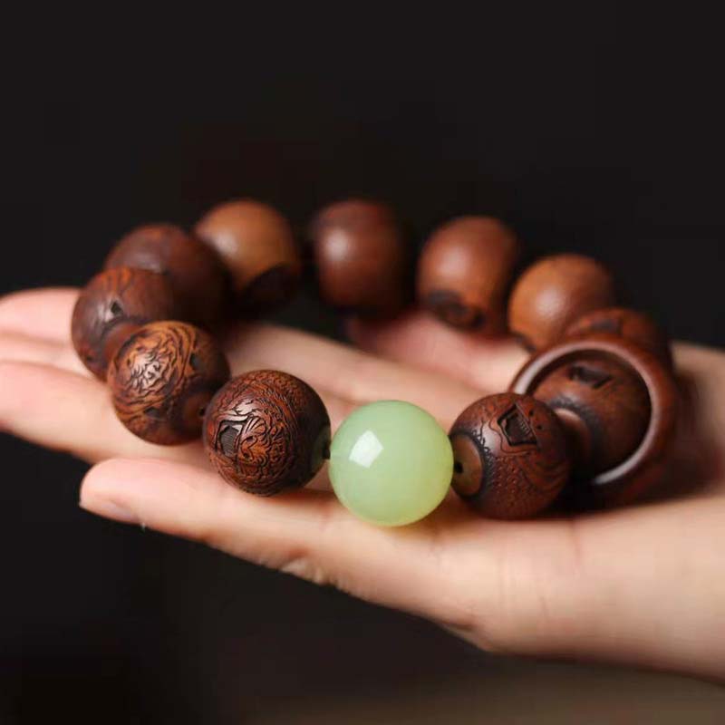 Bracelet de protection du tigre en bois de rose 20 mm | Zodiaque chinois