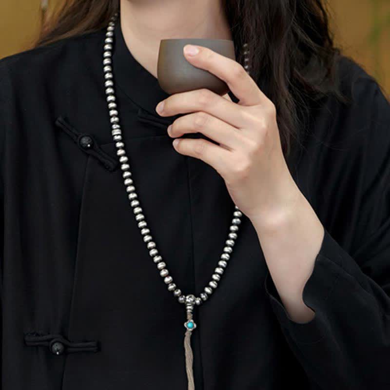 Bracelet de confiance en argent sterling avec 108 perles Mala et agate rouge turquoise