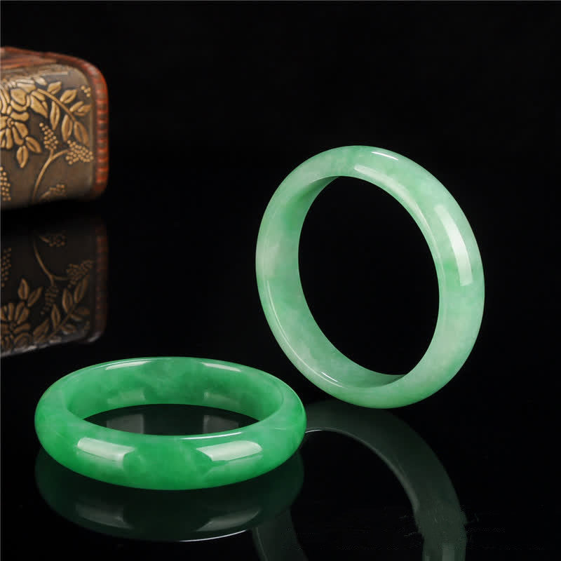 Bracelet jonc en jade 58 mm pour l'abondance et la protection