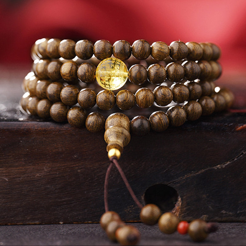108 Beads Agarwood Strength Meditation Dragon Bracelet